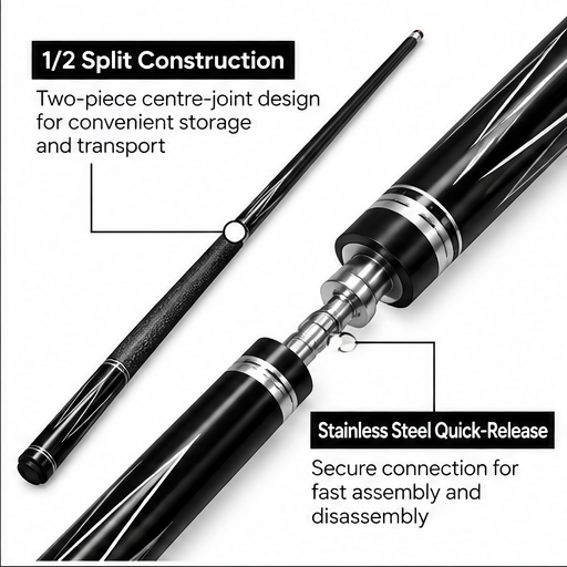 1/2 Split Pool Cue – 11.5mm