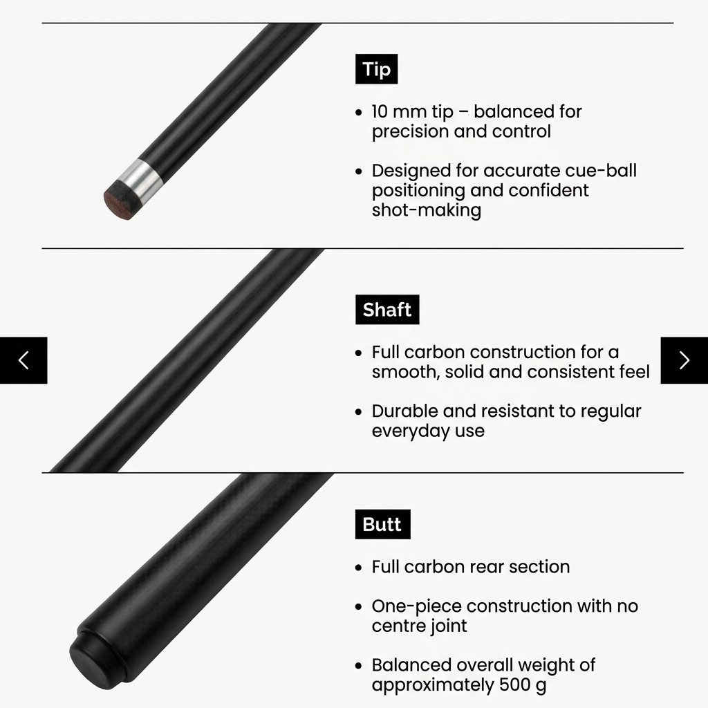 One Piece Pool Cue – 9.3mm