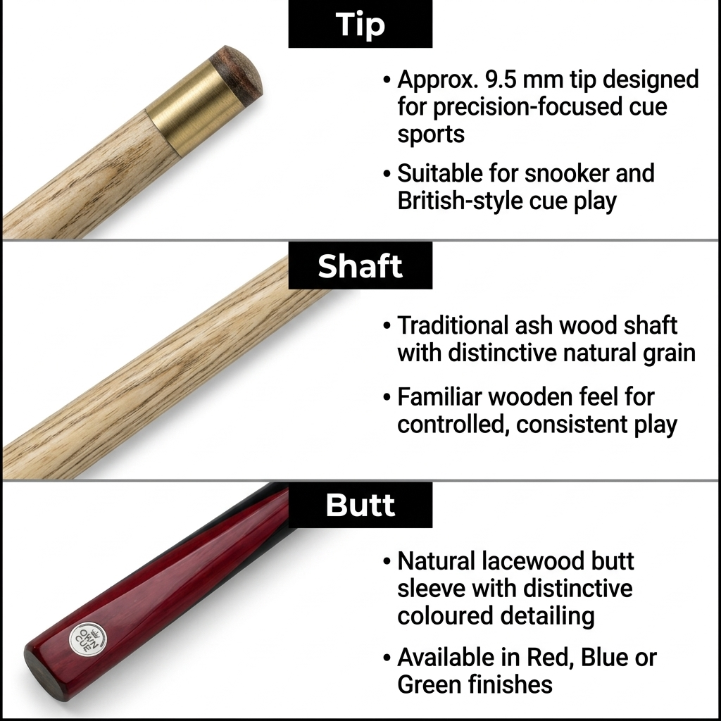 Ash 1/2 Snooker Cue – 9.5mm