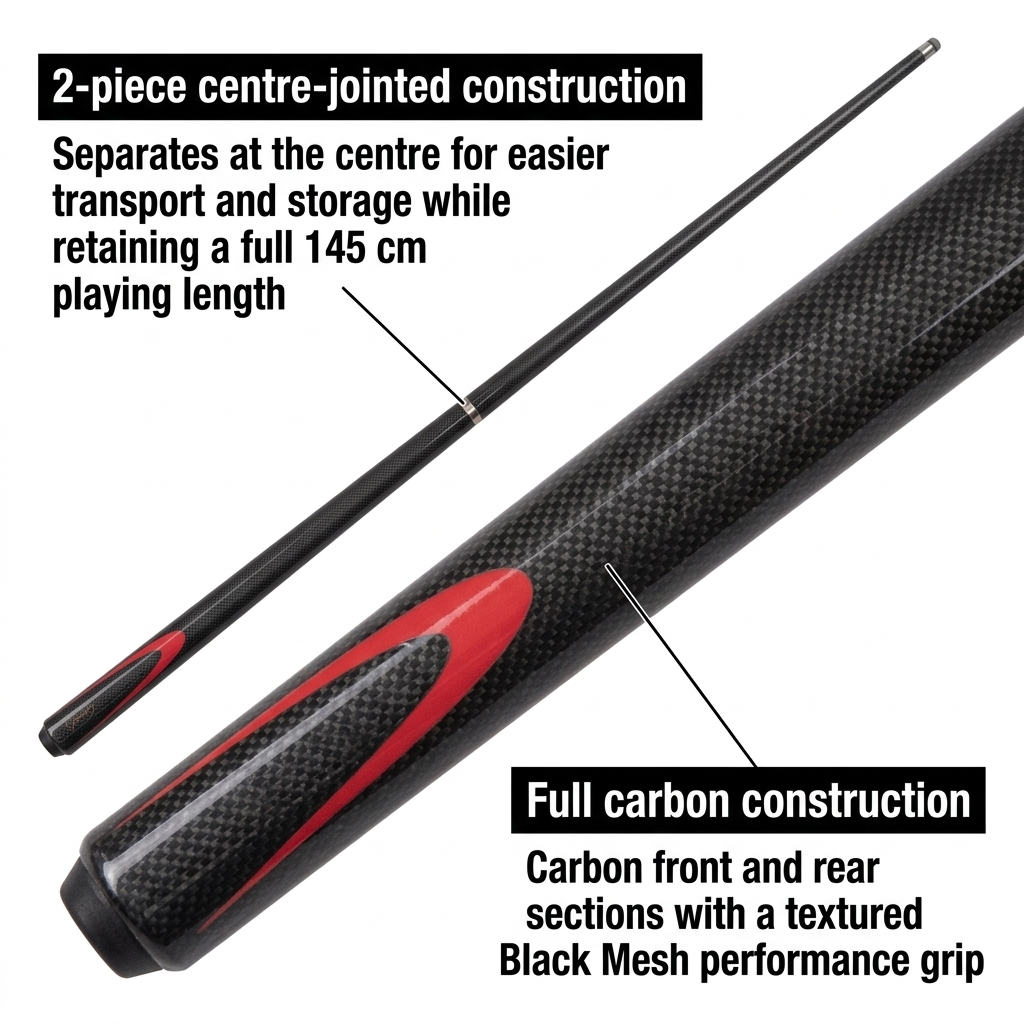 Carbon 1/2 Cue – 9mm