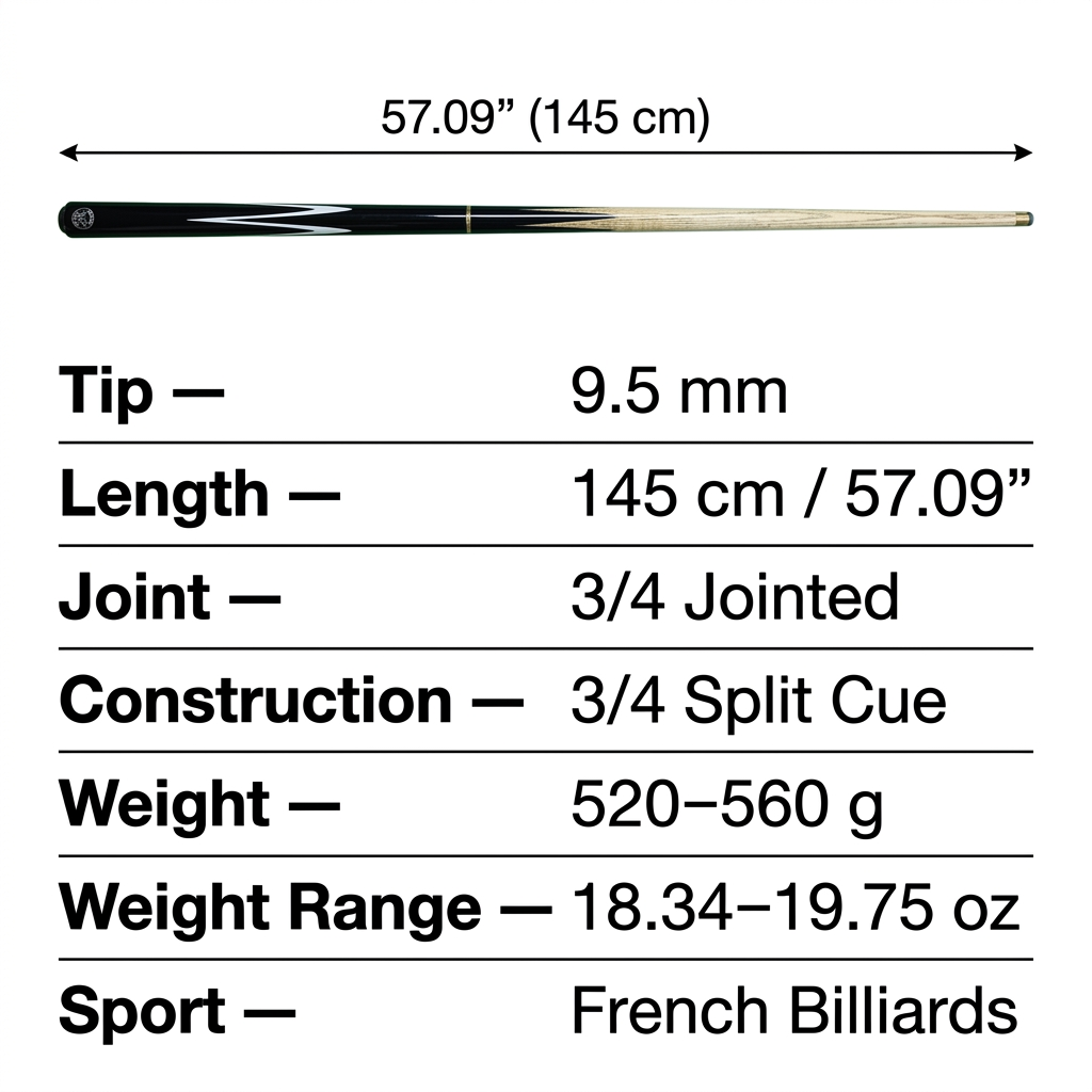 Ash 3/4 Cue – 10mm