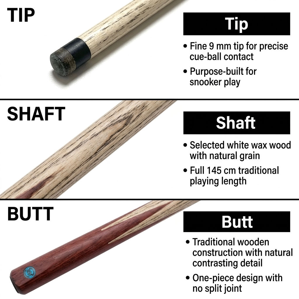 One Piece Snooker Cue – 9mm