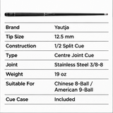 Kit 1/2 Split Pool Cue – 12.5mm