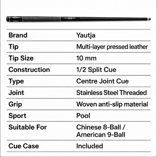 1/2 Split Pool Cue – 10mm