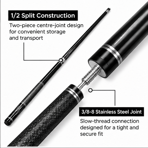 Kit 1/2 Split Pool Cue – 12.5mm