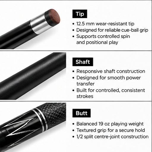 Kit 1/2 Split Pool Cue – 12.5mm