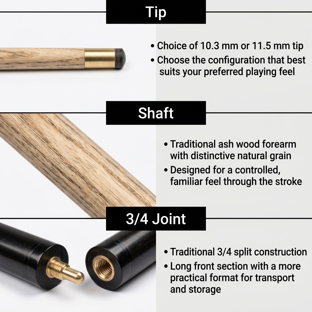 Pro 3/4 Pool Cue – 10/11.5mm