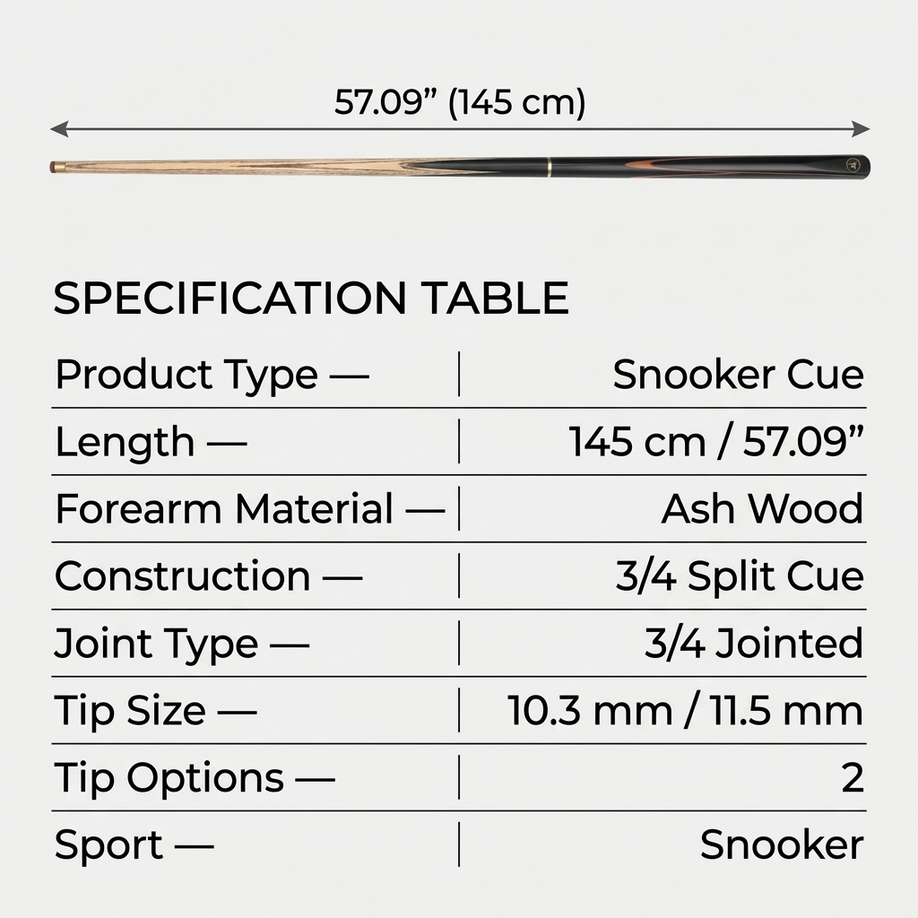 Pro 3/4 Pool Cue – 10/11.5mm