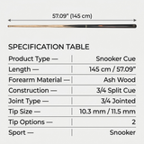 Pro 3/4 Pool Cue – 10/11.5mm