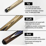 Classic 3/4 Pool Cue – 10mm
