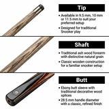 Ash 3/4 Snooker Cue – 9.5/10/11.5mm