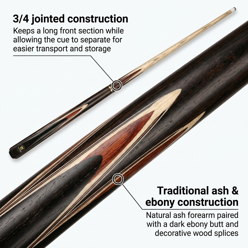 Ash 3/4 Snooker Cue – 9.5/10/11.5mm