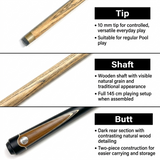 Classic 1/2 Pool Cue – 10mm