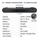 Aluminium 1/2 Cue Case