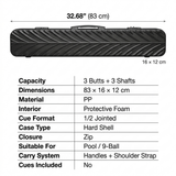 3×3 Hard Pool Cue Case 1/2